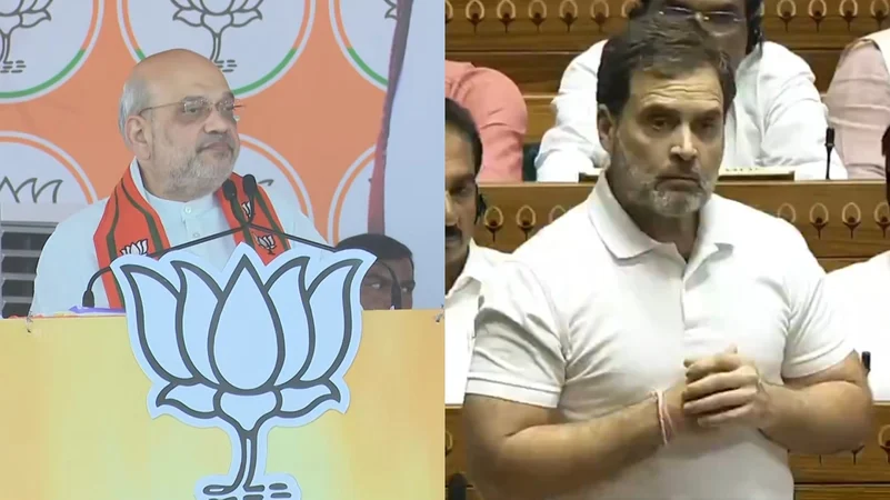 Amit Shah (L) Slams Rahul Gandhis  (R) Conduct In The Lok Sabha | 